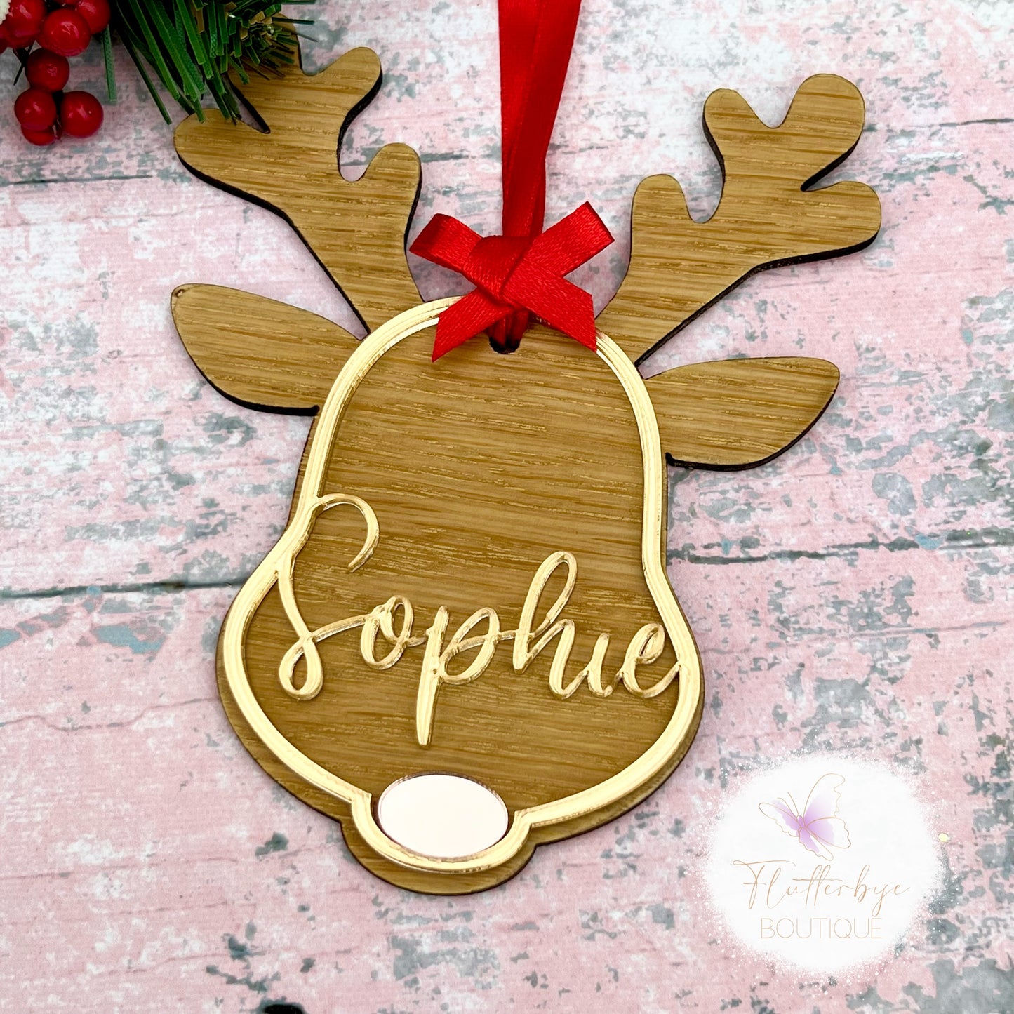Personalised Reindeer Decoration