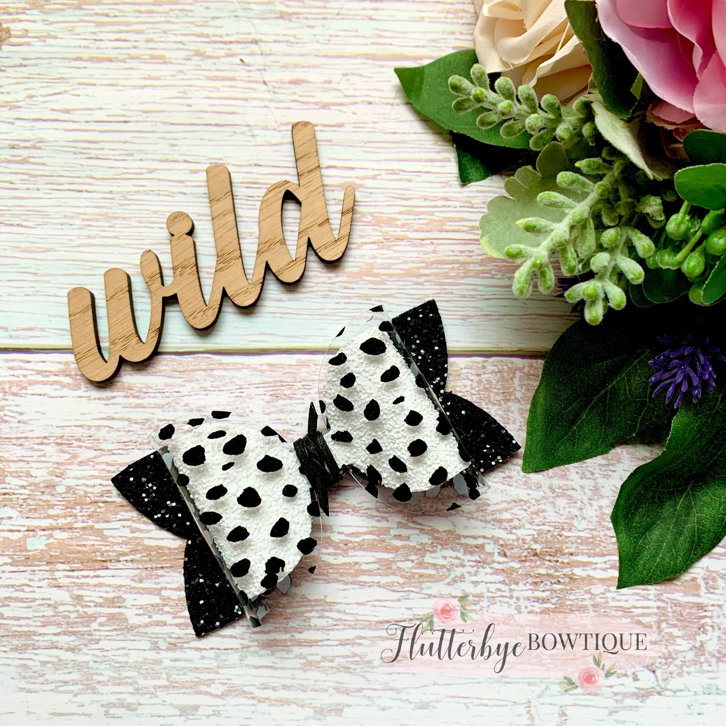 Monochrome Dalmatian Hair Bows
