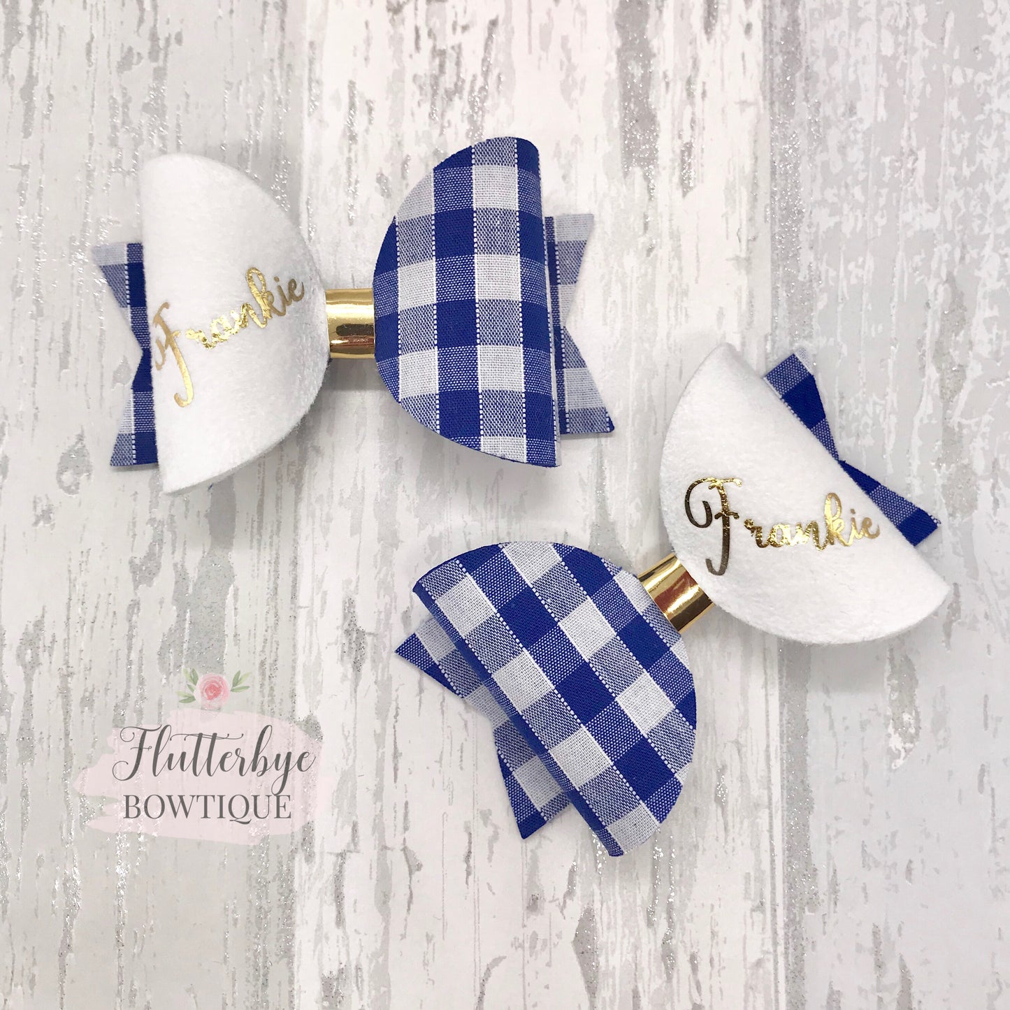 Personalised Piggie Bow Sets - Flutterbye Bowtique