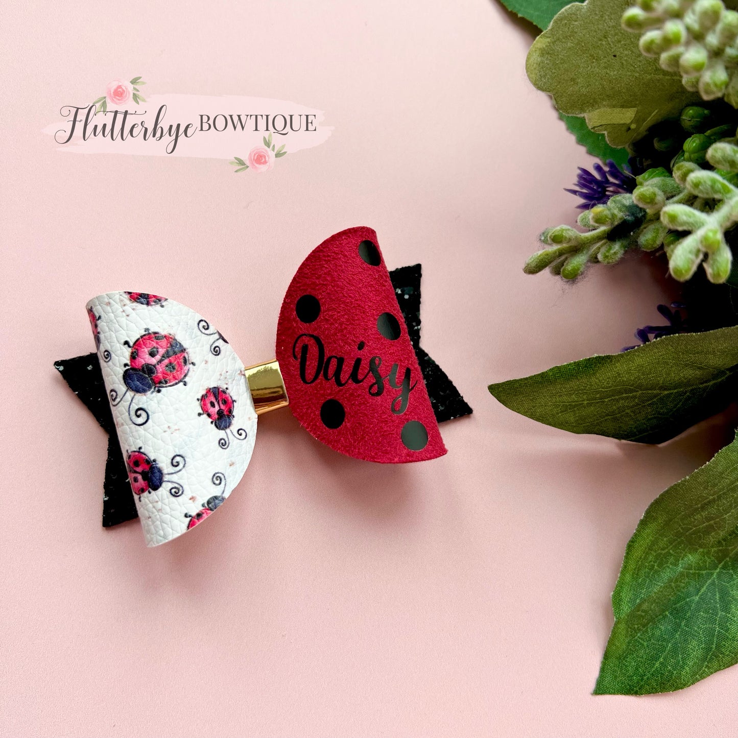 Personalised Ladybird Hair Bow
