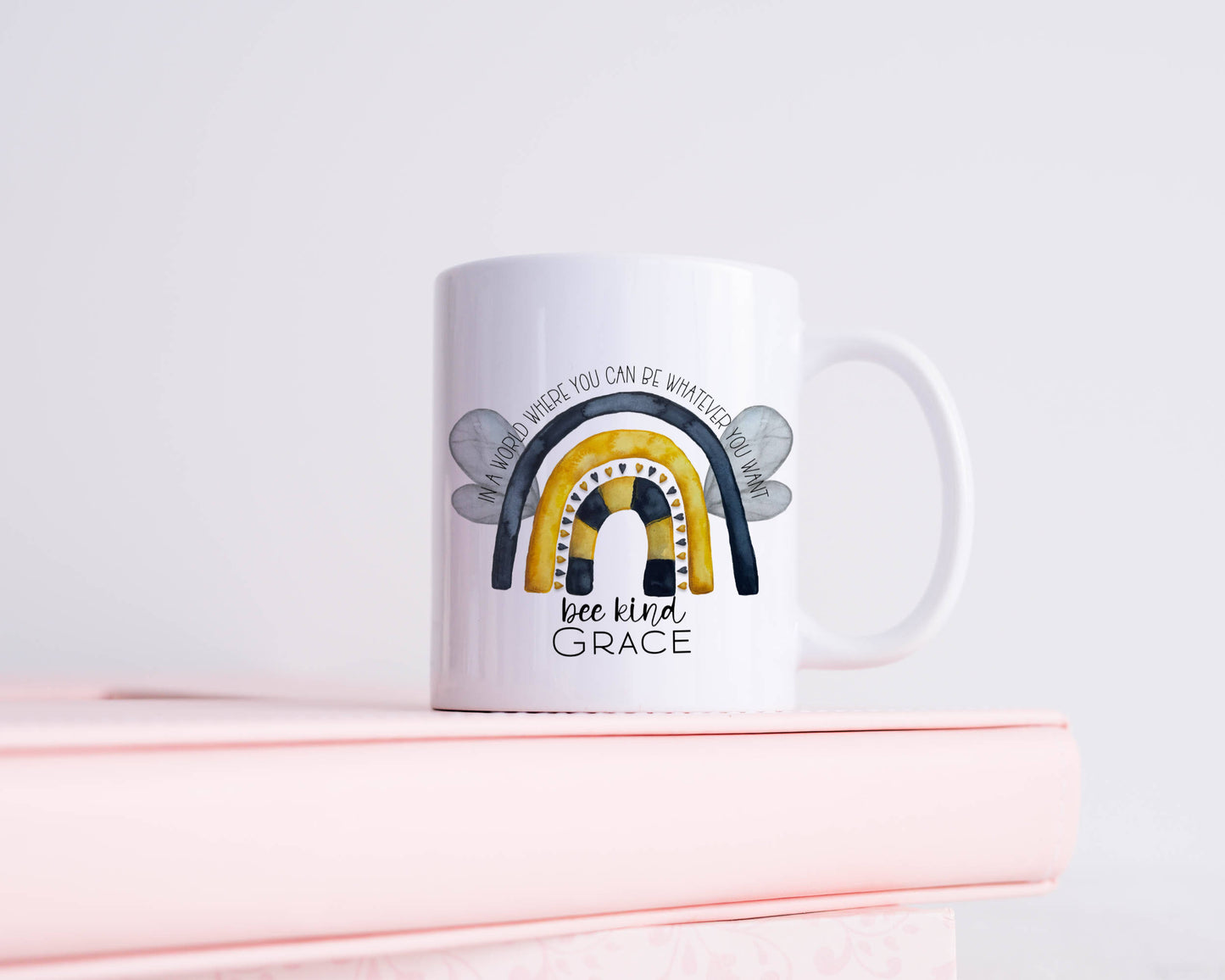 Personalised Bee Rainbow Mug