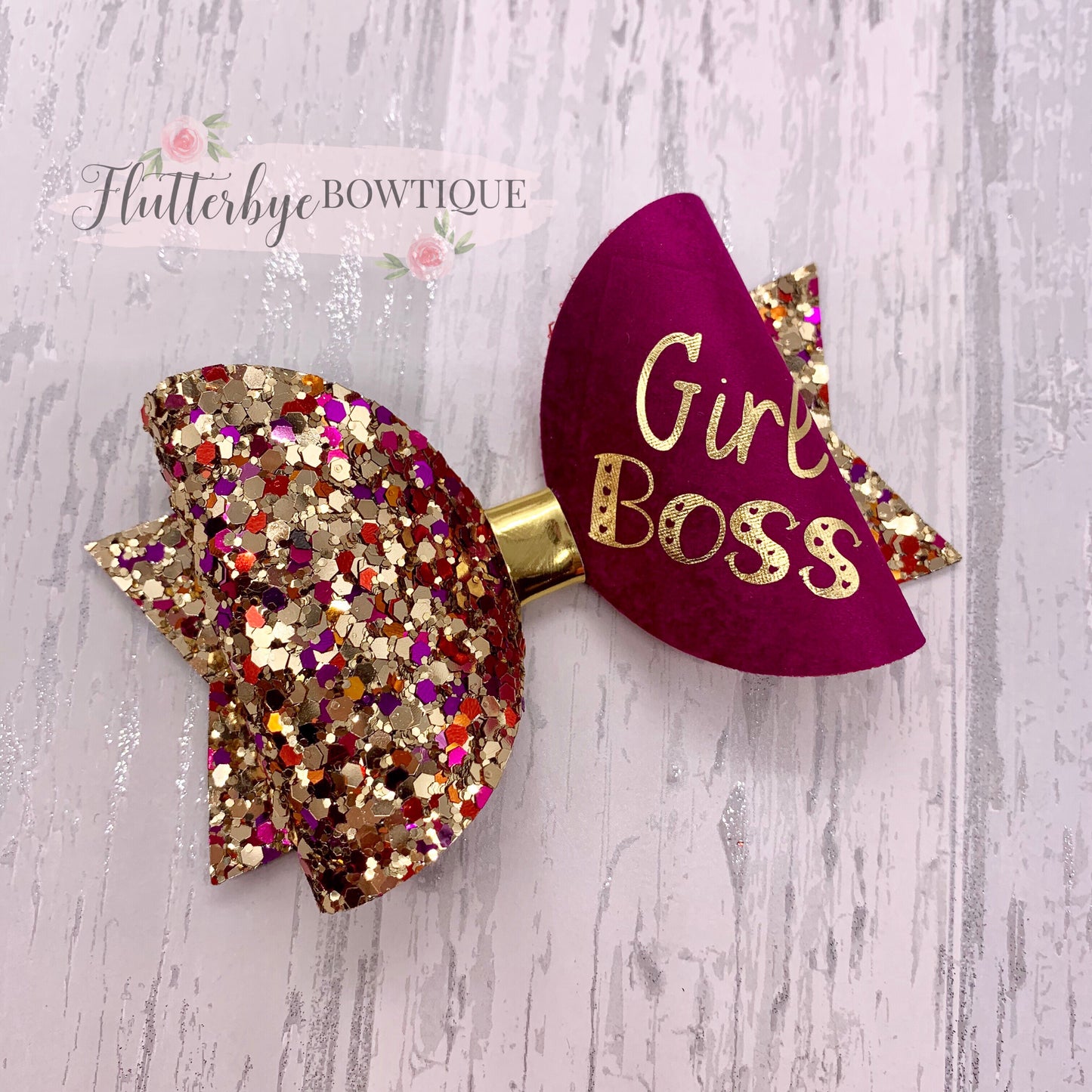 Autumn Girl Boss Bow, Mini Boss Hair Bow - Flutterbye Bowtique