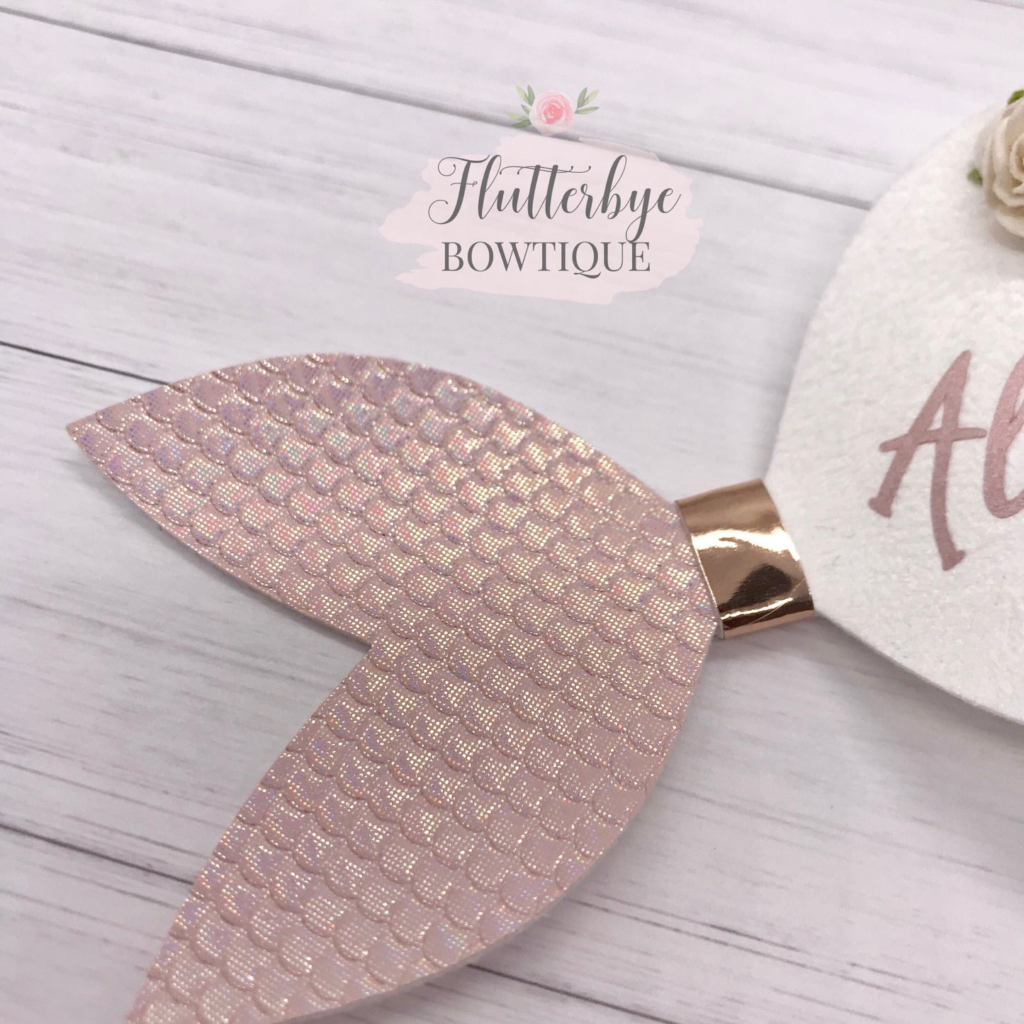 Blush Pink Mermaid Hair Bow - Flutterbye Bowtique