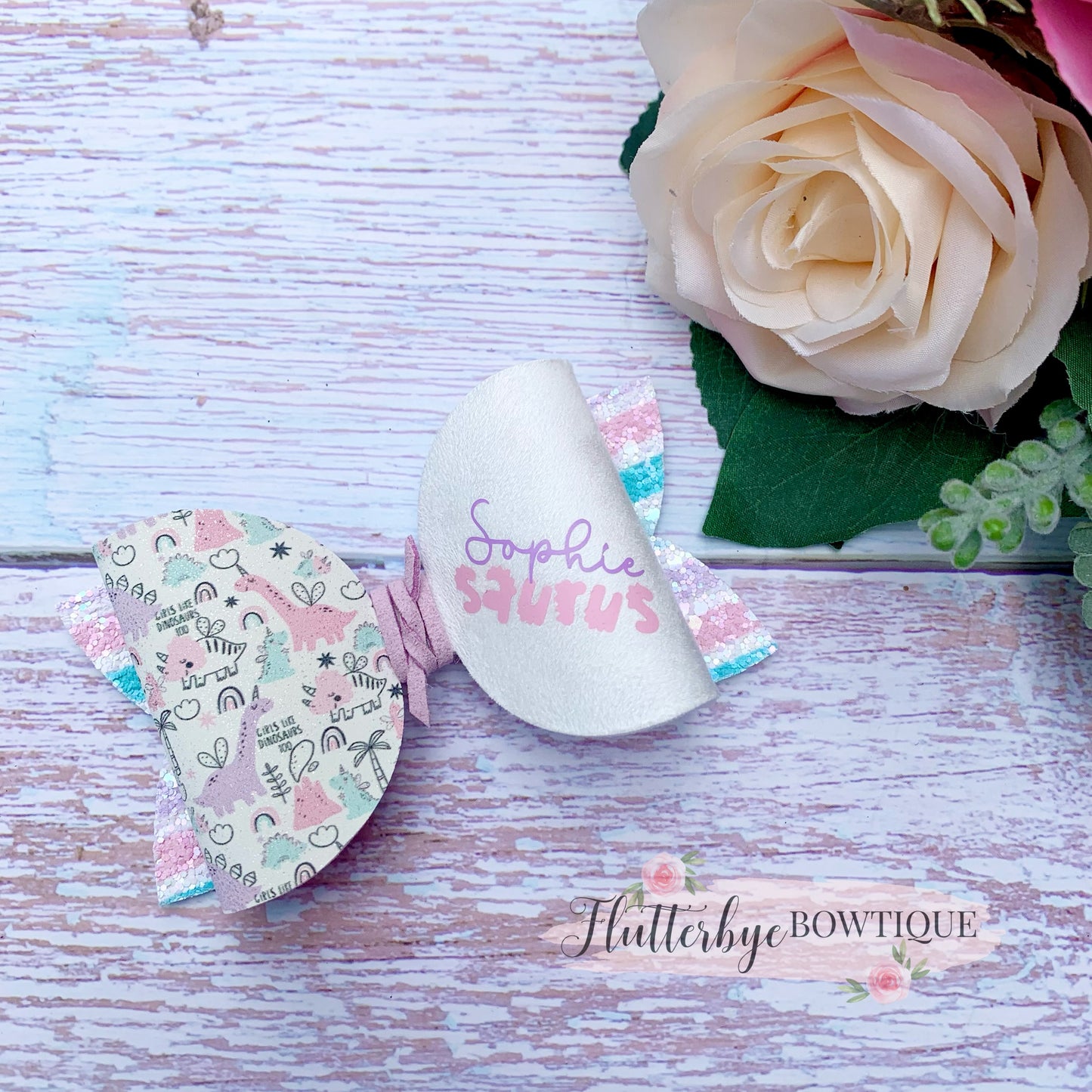 Personalised Dino Hair Bow