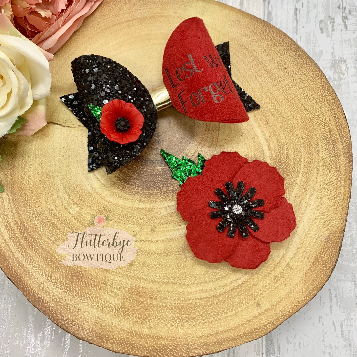 Poppy Remembrance Hair clip, Lest we forget broach