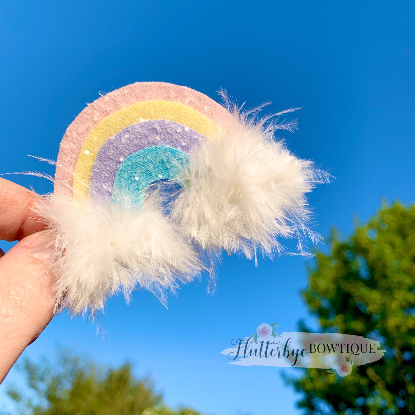 Pastel Rainbow Hair Clip - Flutterbye Bowtique