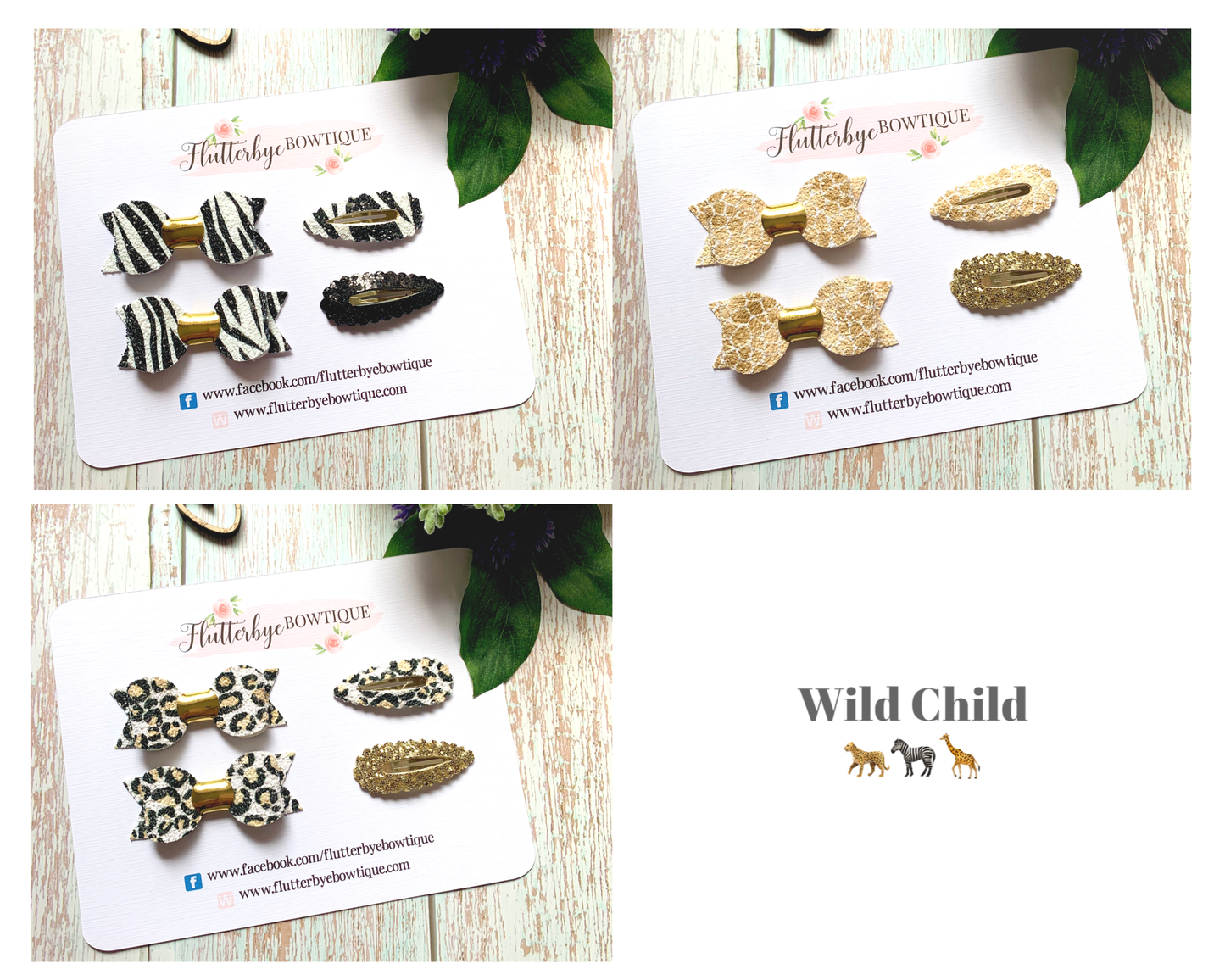 Wild Child Animal Print Glitter Set