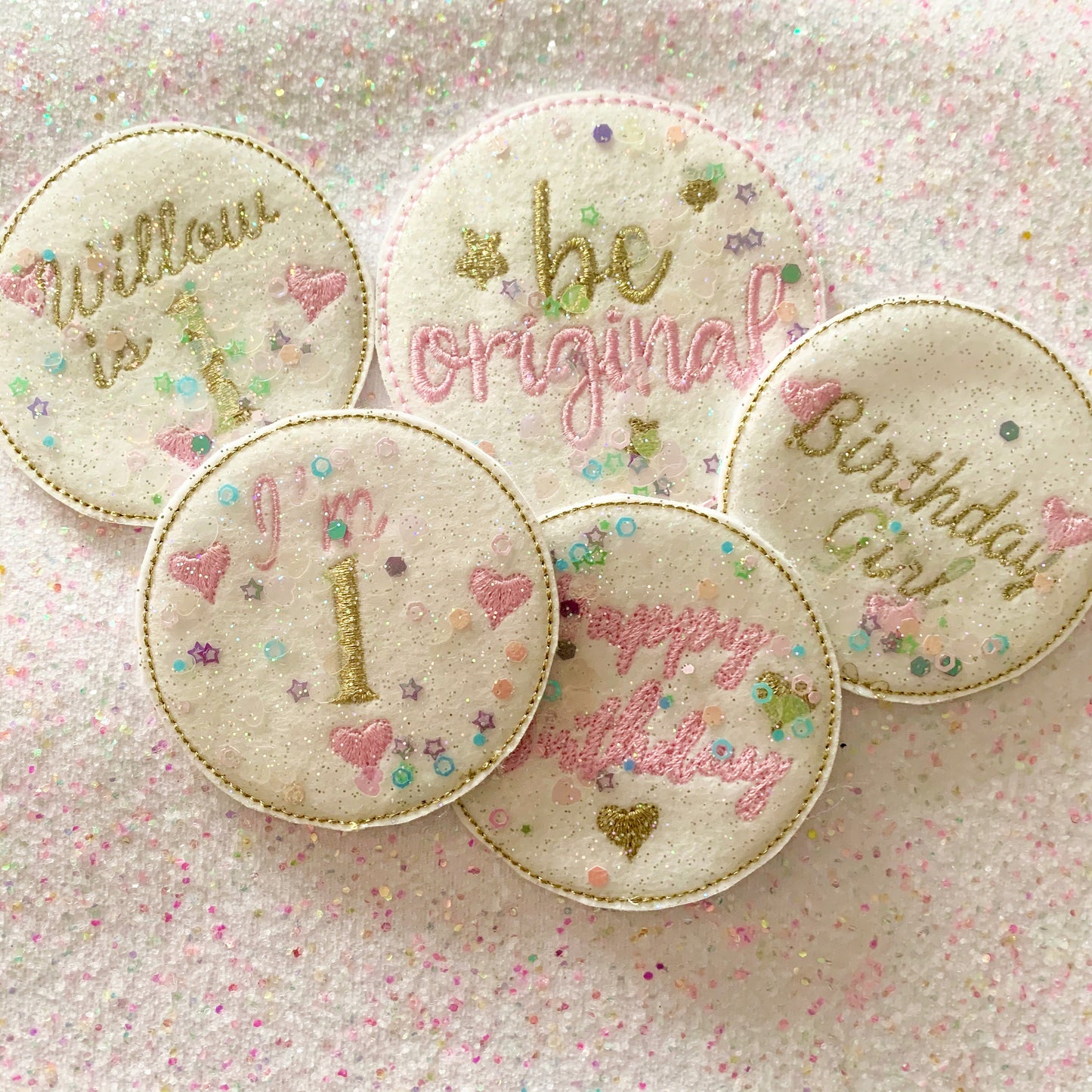 New Shaker Birthday Crown and Badge, Cake Smash Props - Flutterbye Bowtique