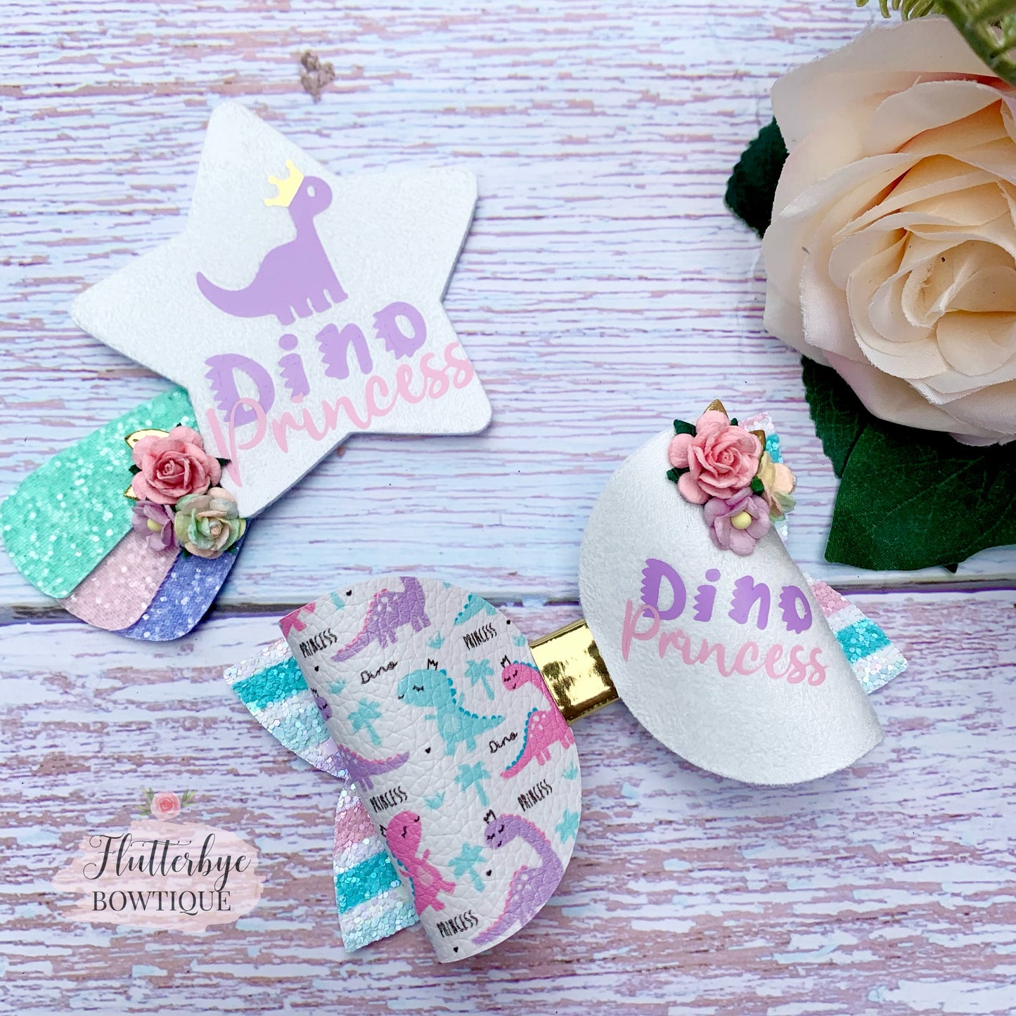 Dino Princess Bow and Badge