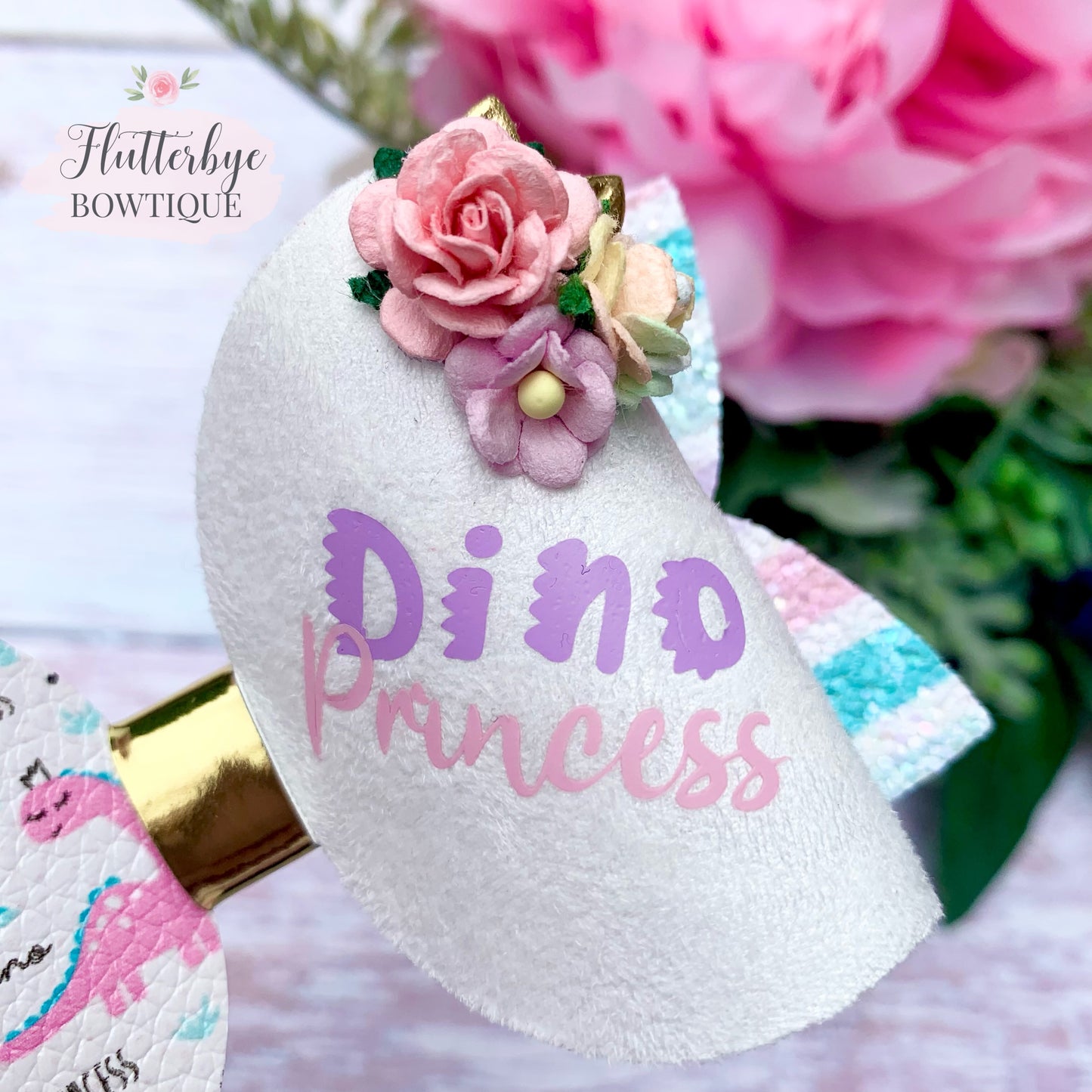 Dino Princess Bow and Badge