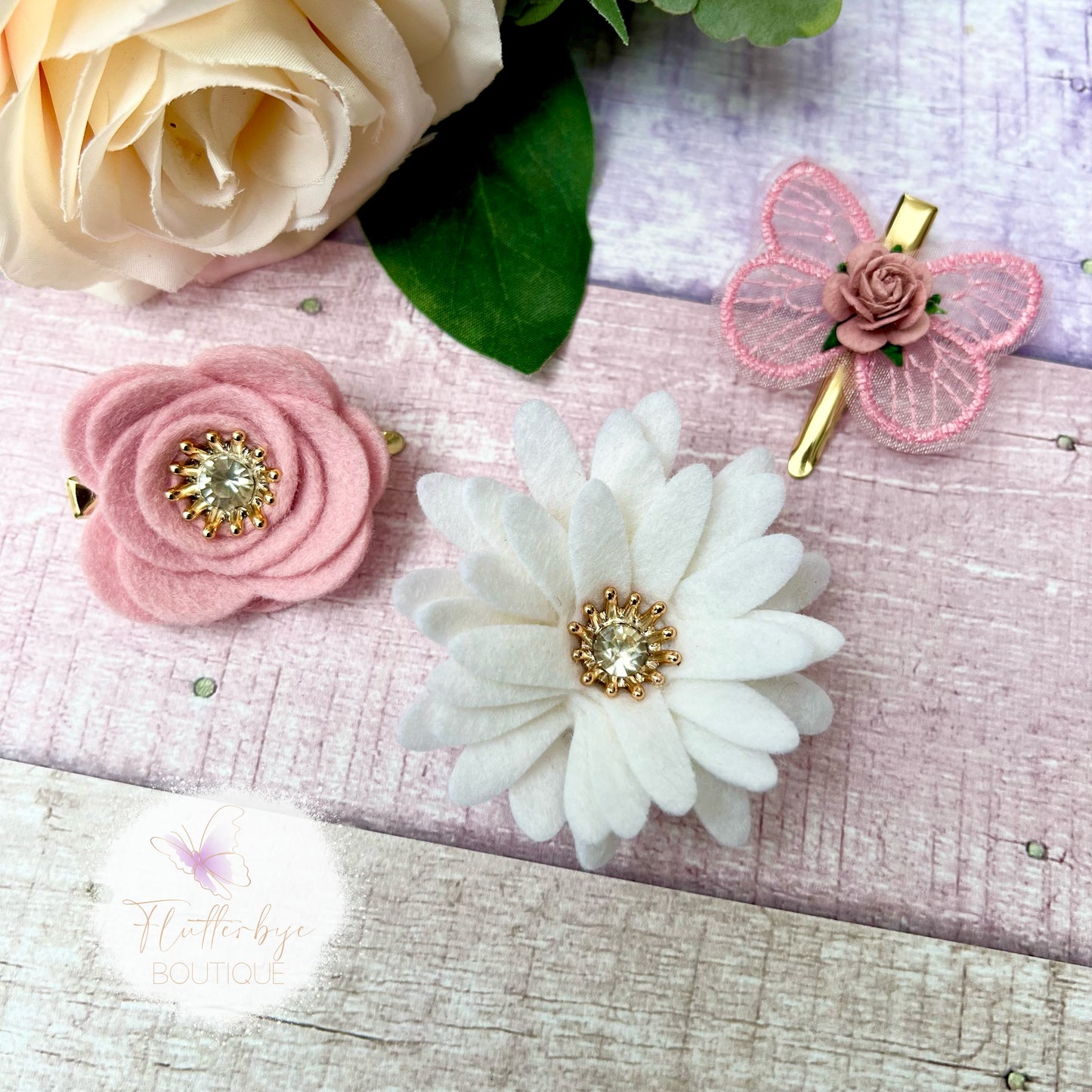 Felt meadow Clip set