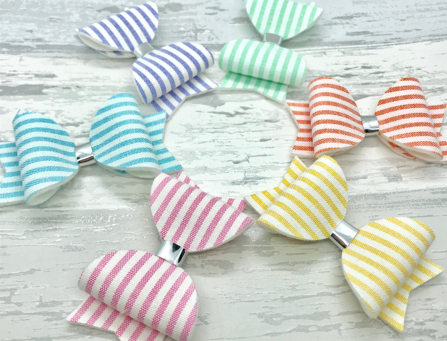 Pastel Candy Stripe Bows - Flutterbye Bowtique