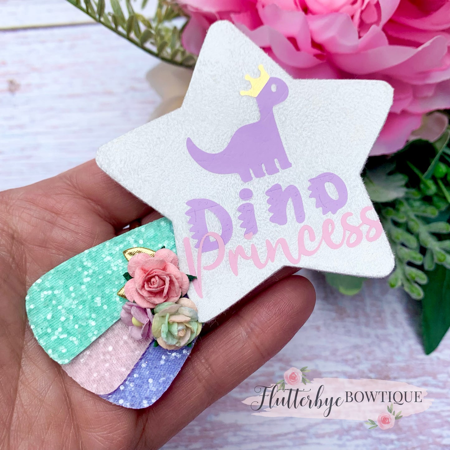Dino Princess Bow and Badge