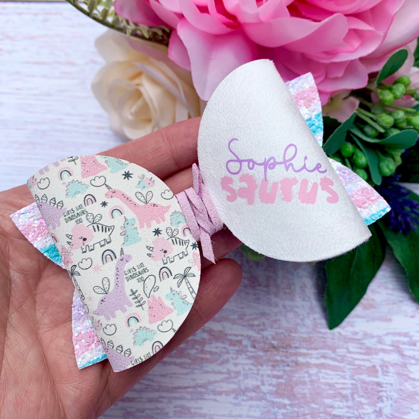 Personalised Dino Hair Bow