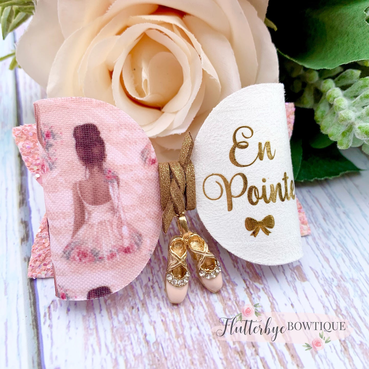 En Pointe Ballerina Hair Clips, Ballet Shoes Charm bow