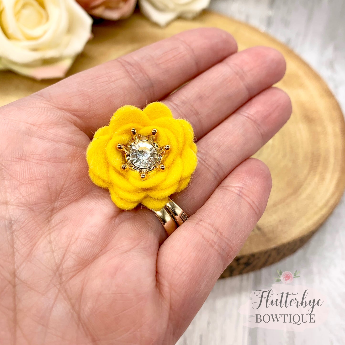 Felt Flower Crown Clips, Any Colour felt flowers - Flutterbye Bowtique