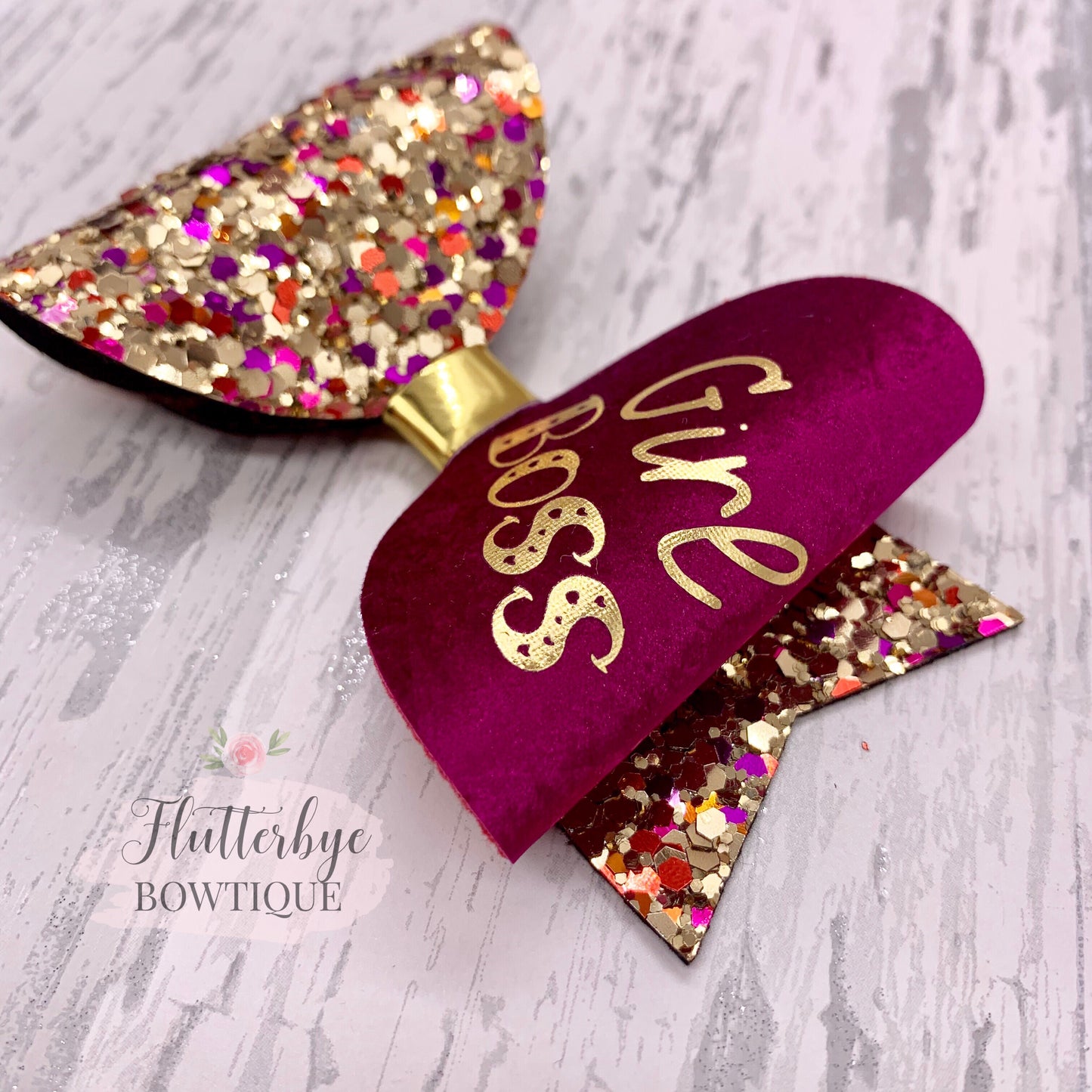 Autumn Girl Boss Bow, Mini Boss Hair Bow - Flutterbye Bowtique