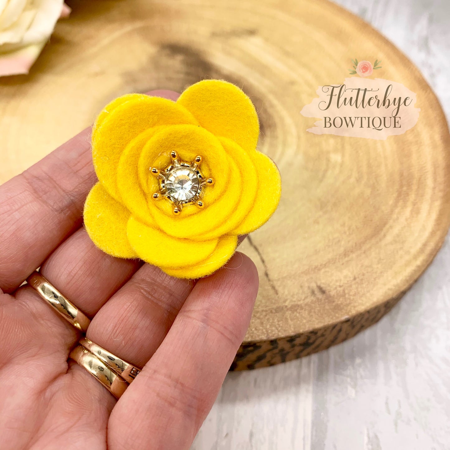 Felt Flower Crown Clips, Any Colour felt flowers - Flutterbye Bowtique
