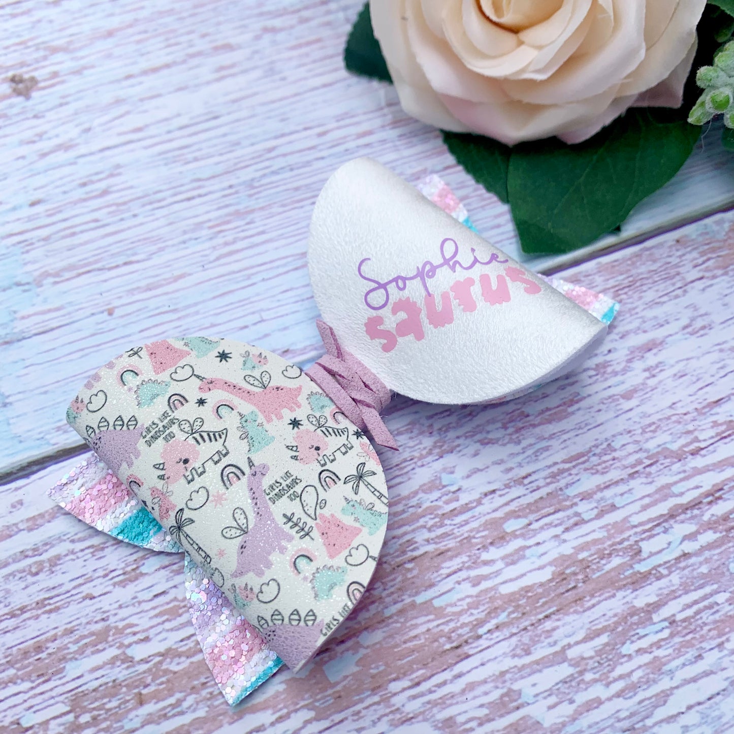 Personalised Dino Hair Bow
