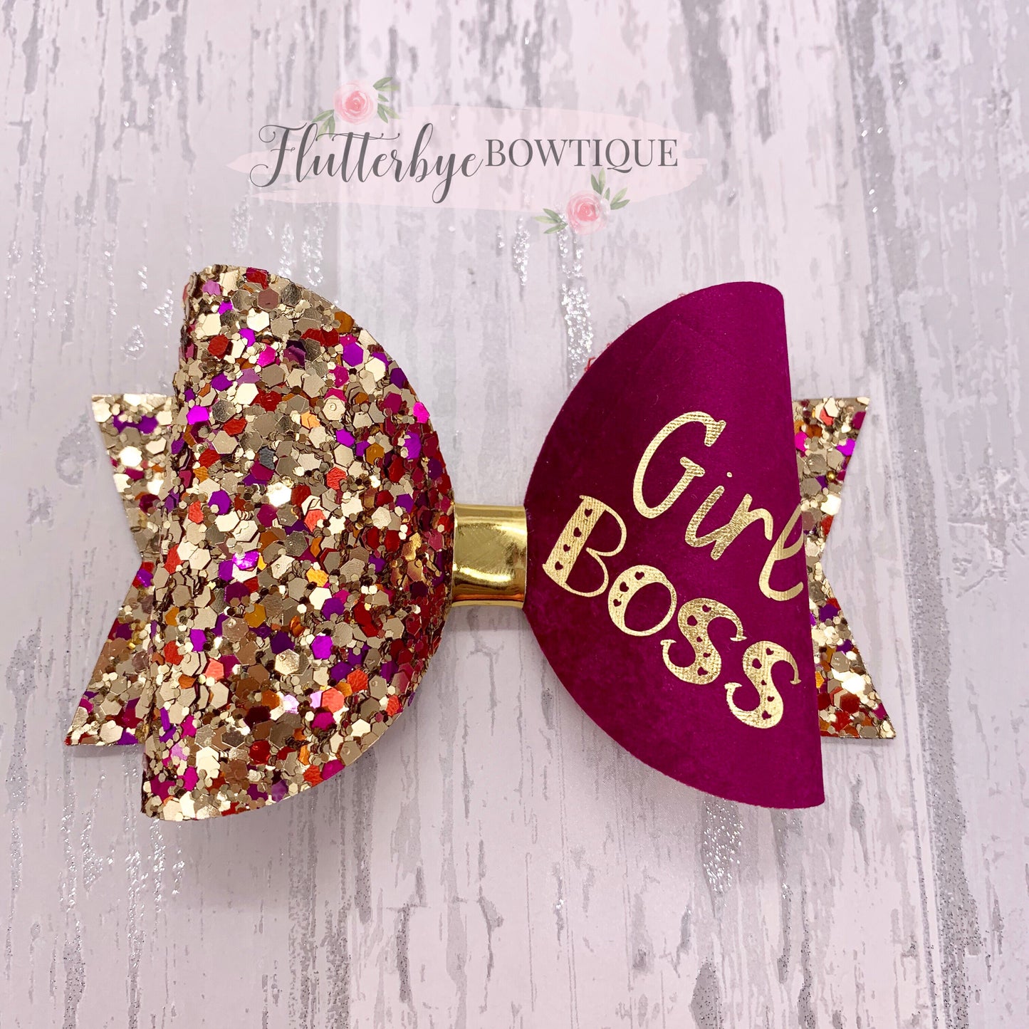 Autumn Girl Boss Bow, Mini Boss Hair Bow - Flutterbye Bowtique