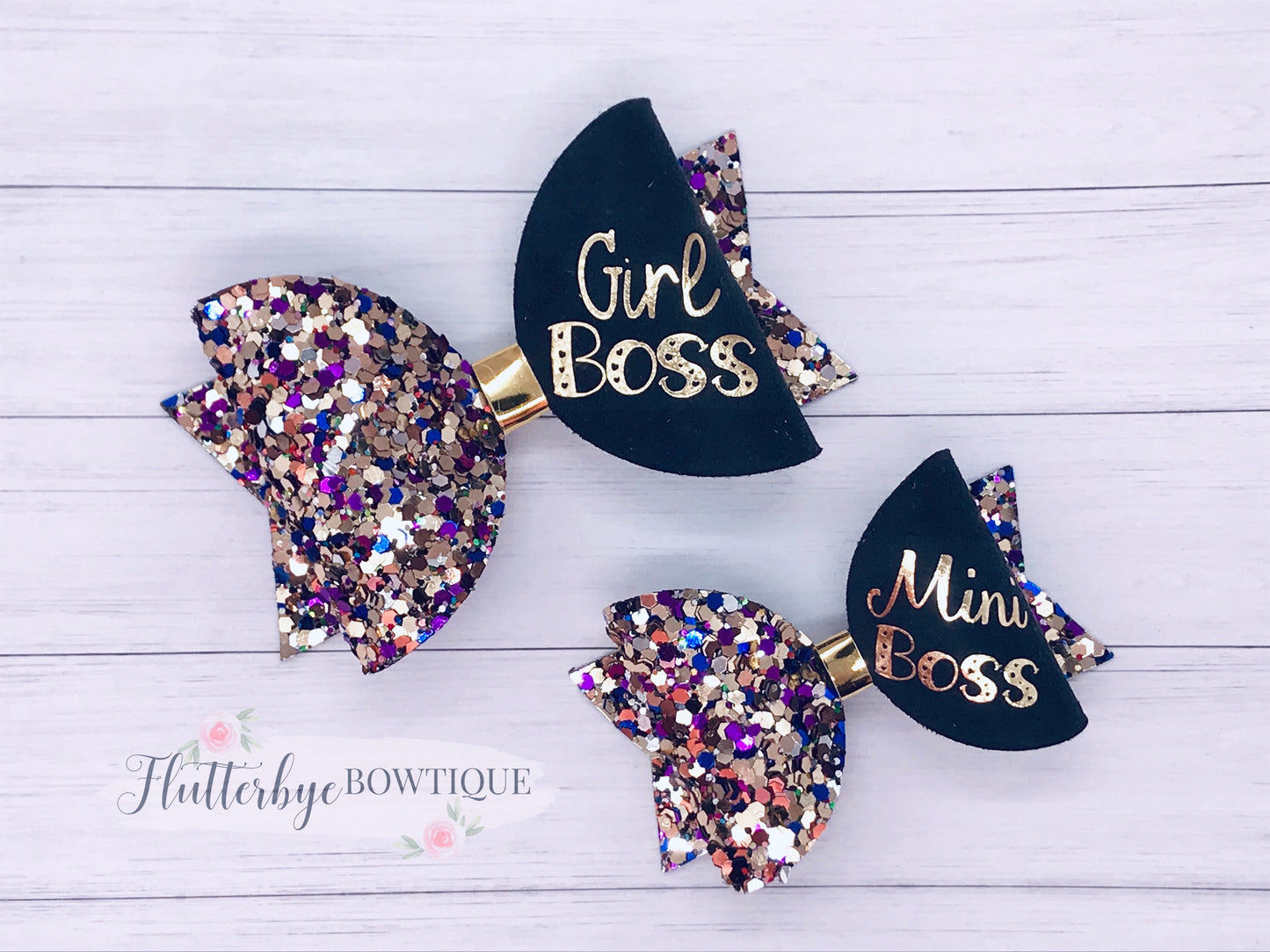 Girl Boss Bow, Mini Boss Hair Bow - Flutterbye Bowtique