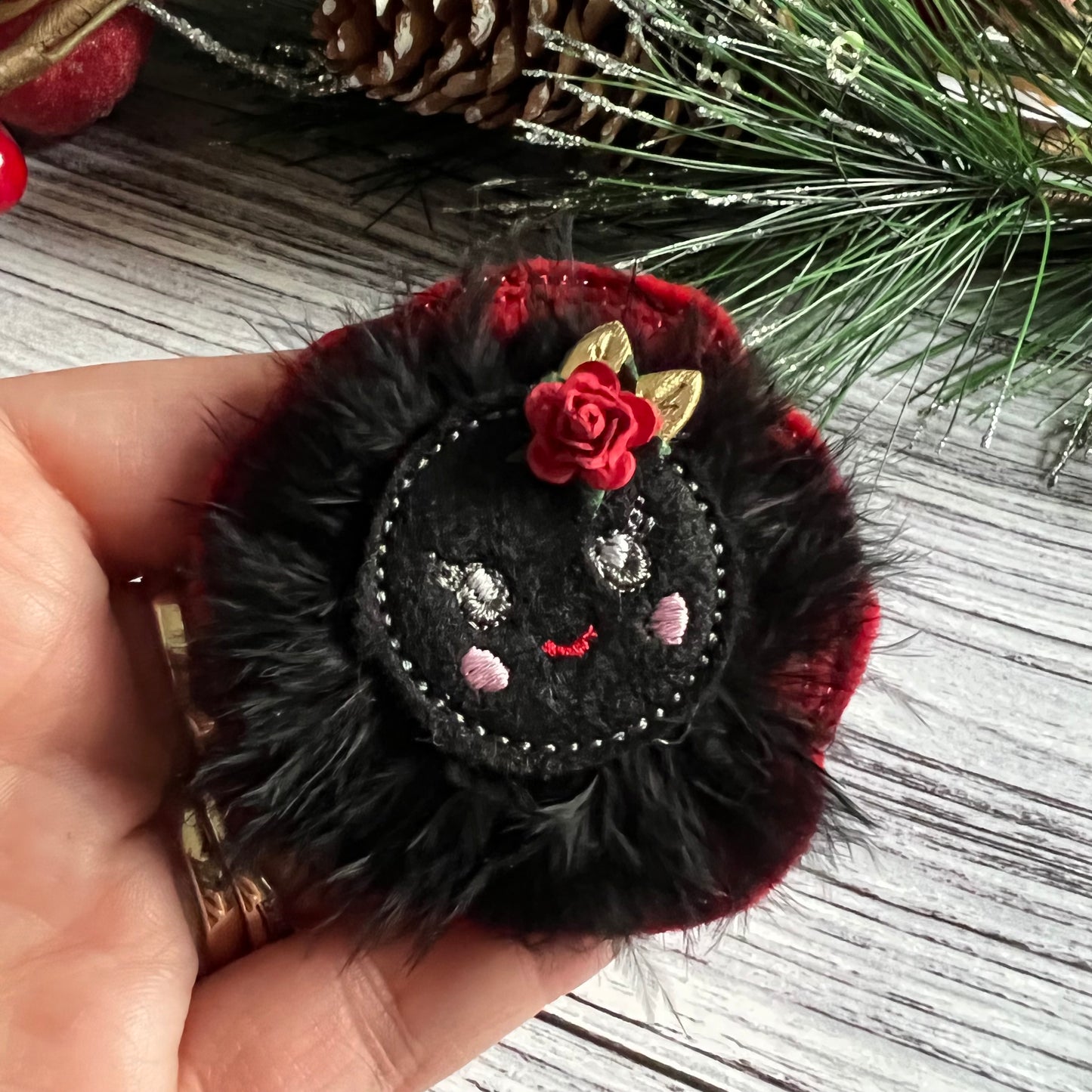 Poppy Fluff Tum Remembrance Hair clip, Lest we forget broach