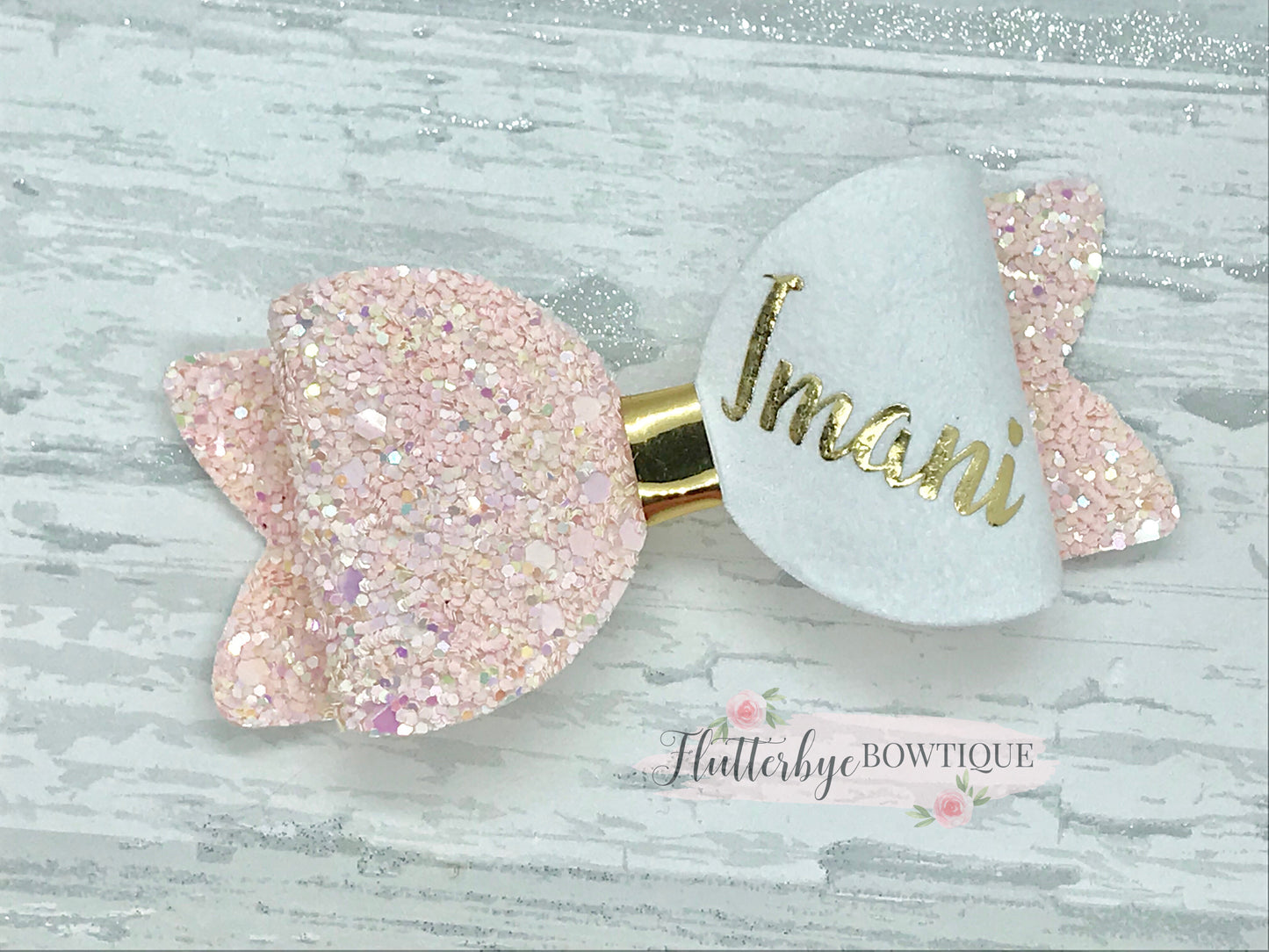 Small Personalised Hair Bow, Personalised School Bows - Flutterbye Bowtique