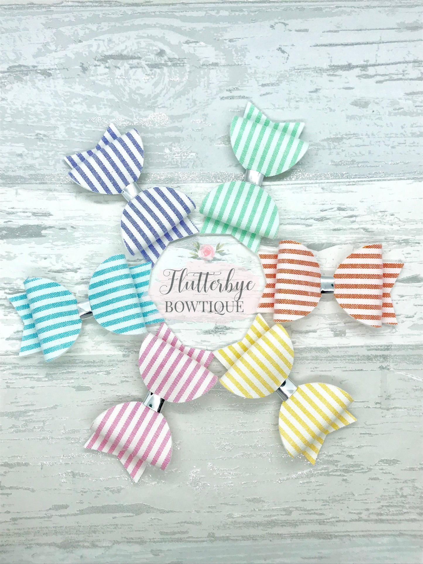 Pastel Candy Stripe Bows - Flutterbye Bowtique