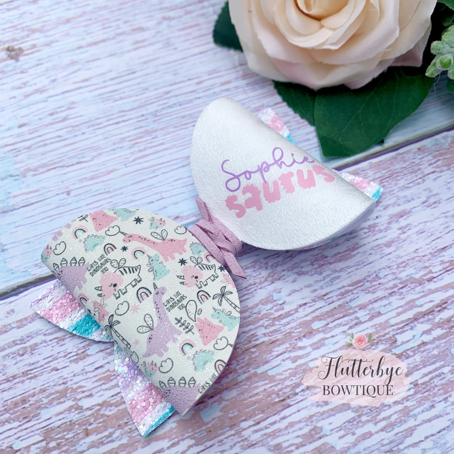 Personalised Dino Hair Bow