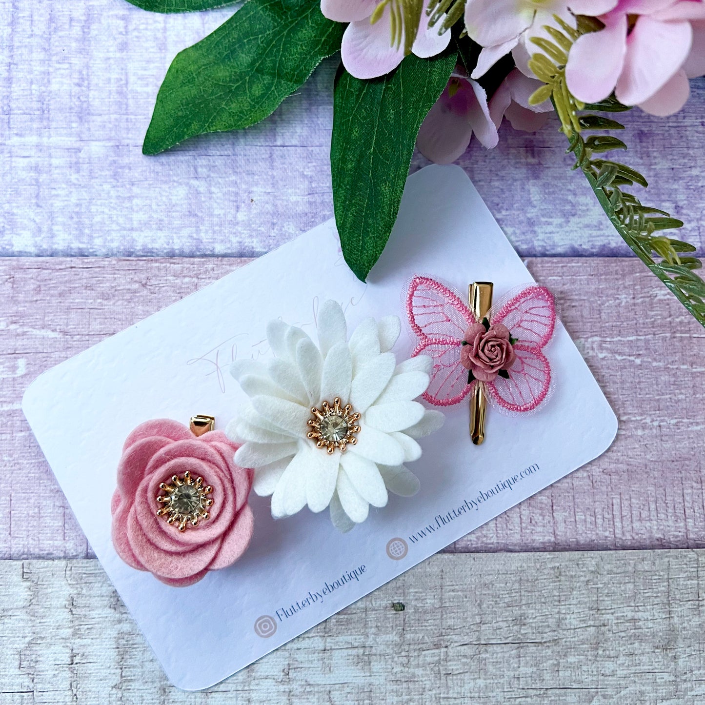 Felt meadow Clip set