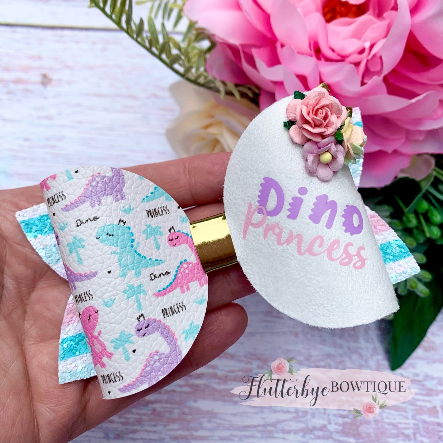 Dino Princess Bow and Badge