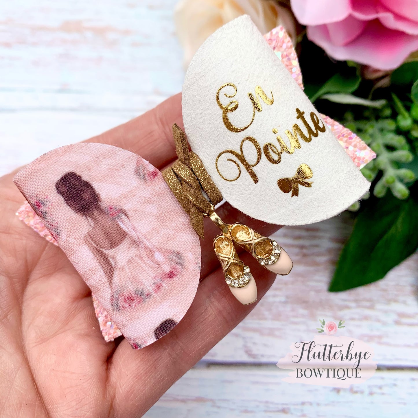 En Pointe Ballerina Hair Clips, Ballet Shoes Charm bow