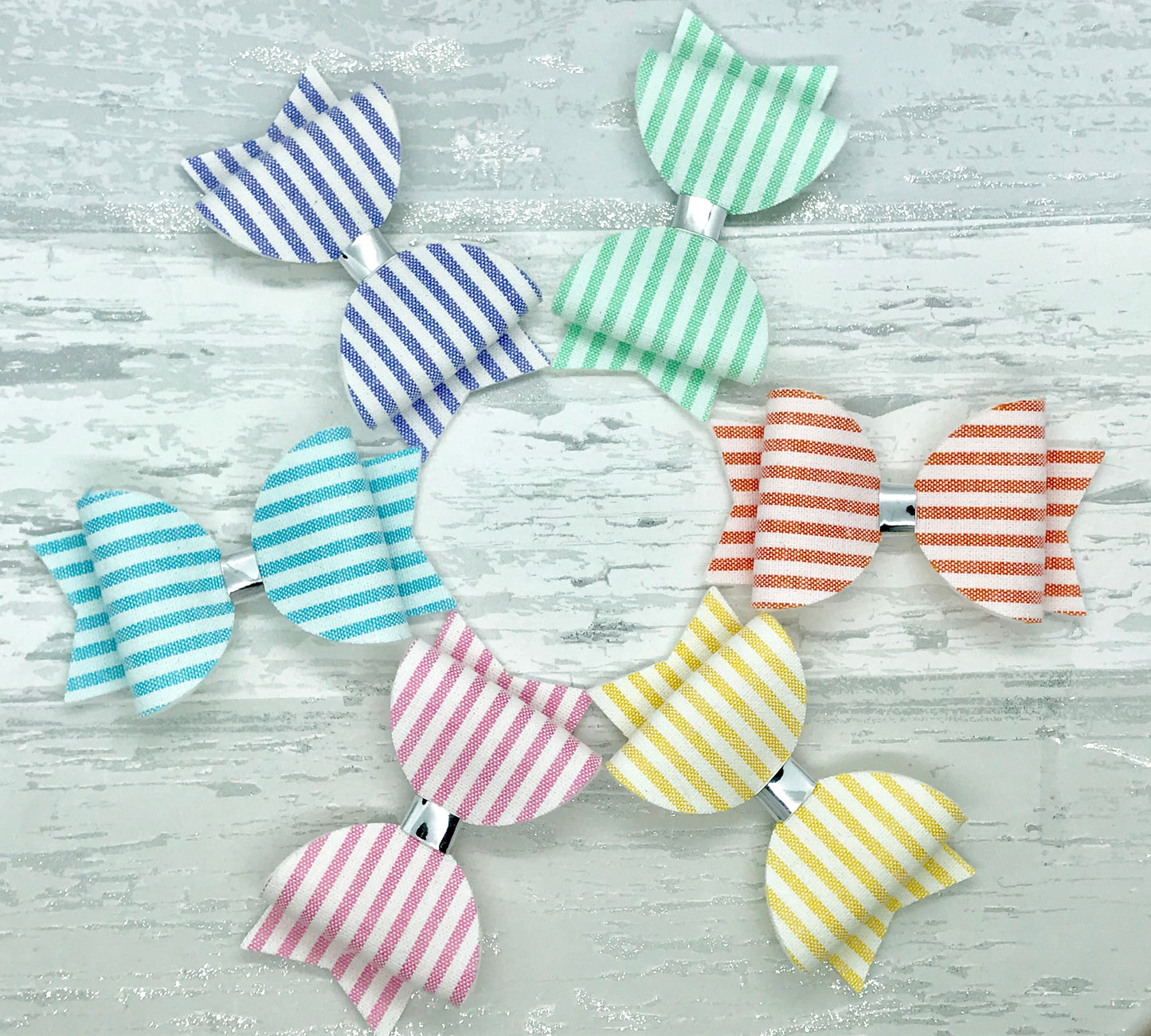 Pastel Candy Stripe Bows - Flutterbye Bowtique