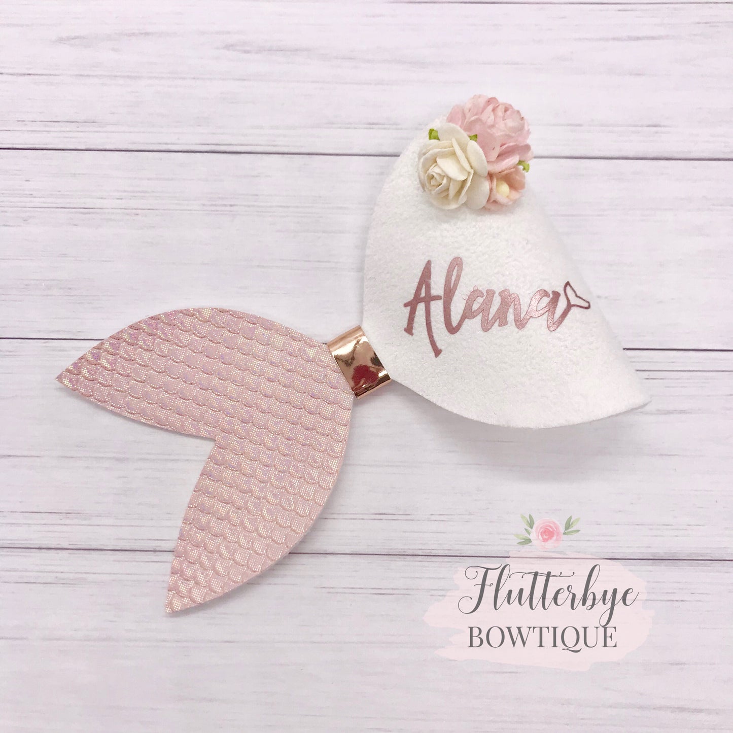 Blush Pink Mermaid Hair Bow - Flutterbye Bowtique