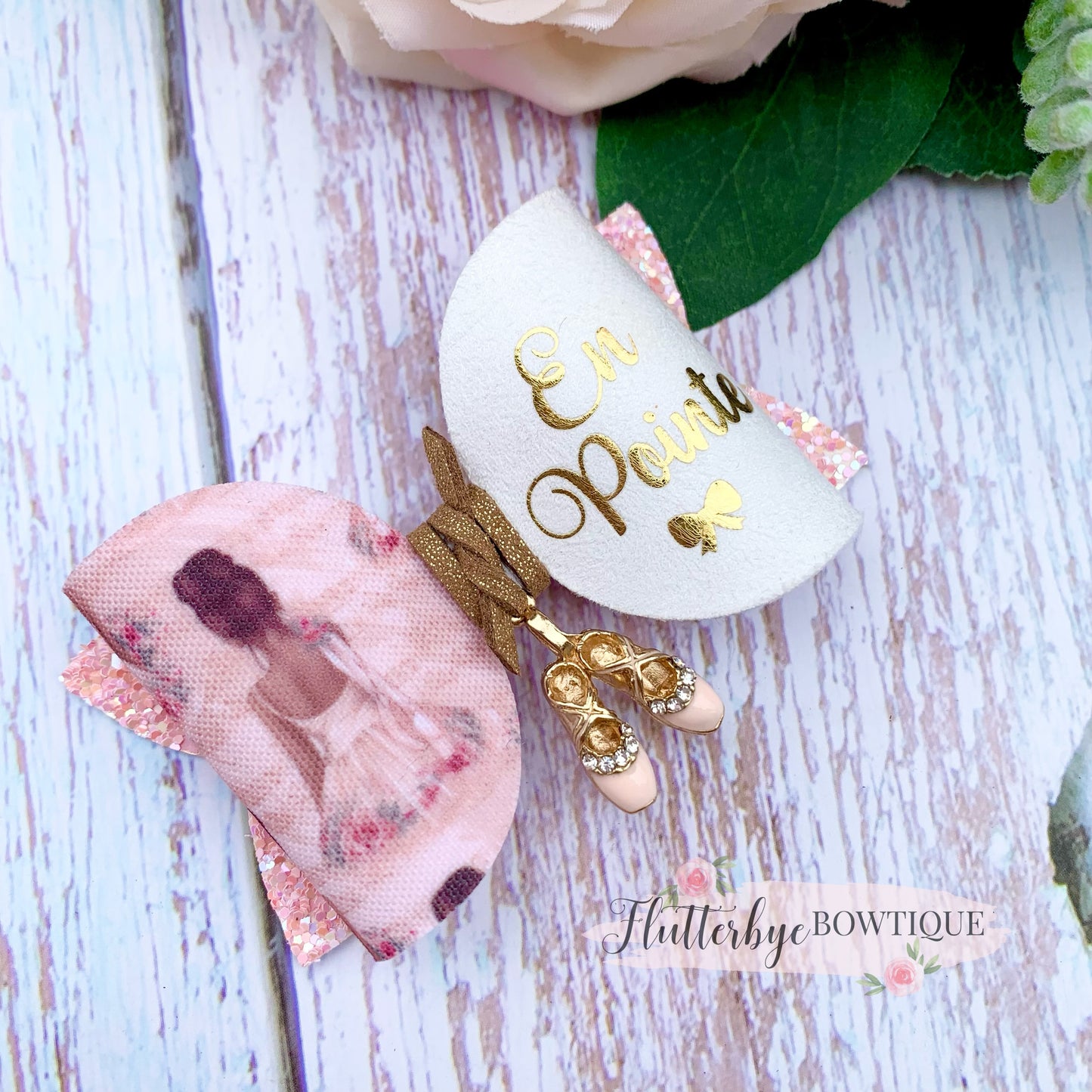 En Pointe Ballerina Hair Clips, Ballet Shoes Charm bow