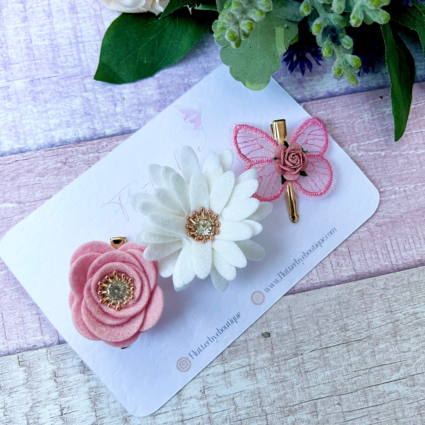 Felt meadow Clip set