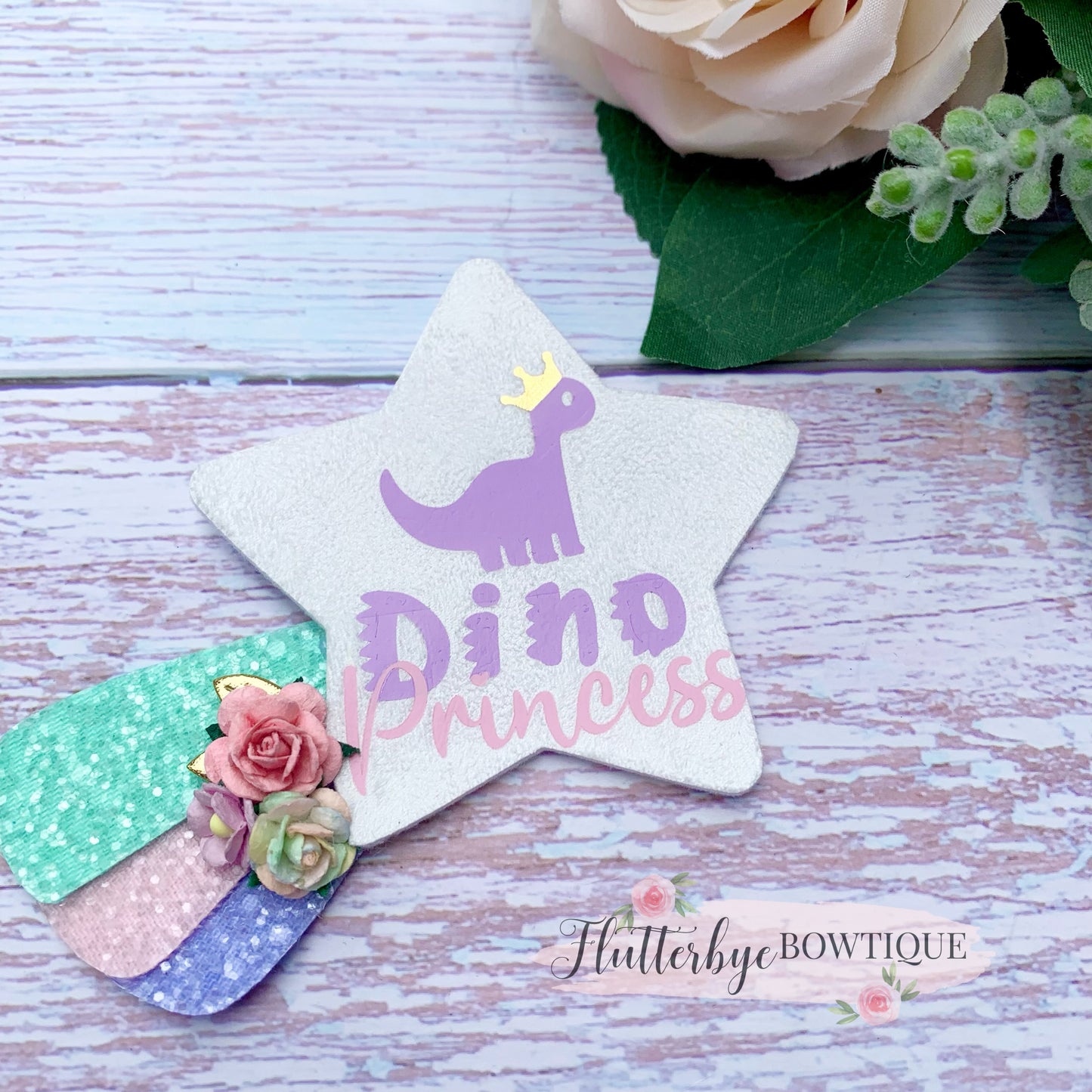 Dino Princess Bow and Badge