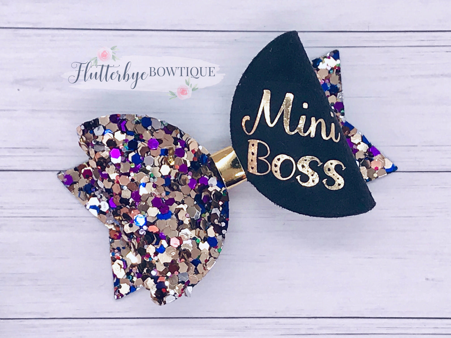 Girl Boss Bow, Mini Boss Hair Bow - Flutterbye Bowtique