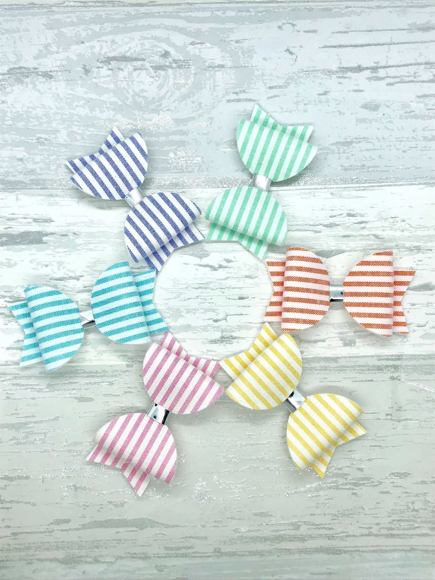 Pastel Candy Stripe Bows - Flutterbye Bowtique