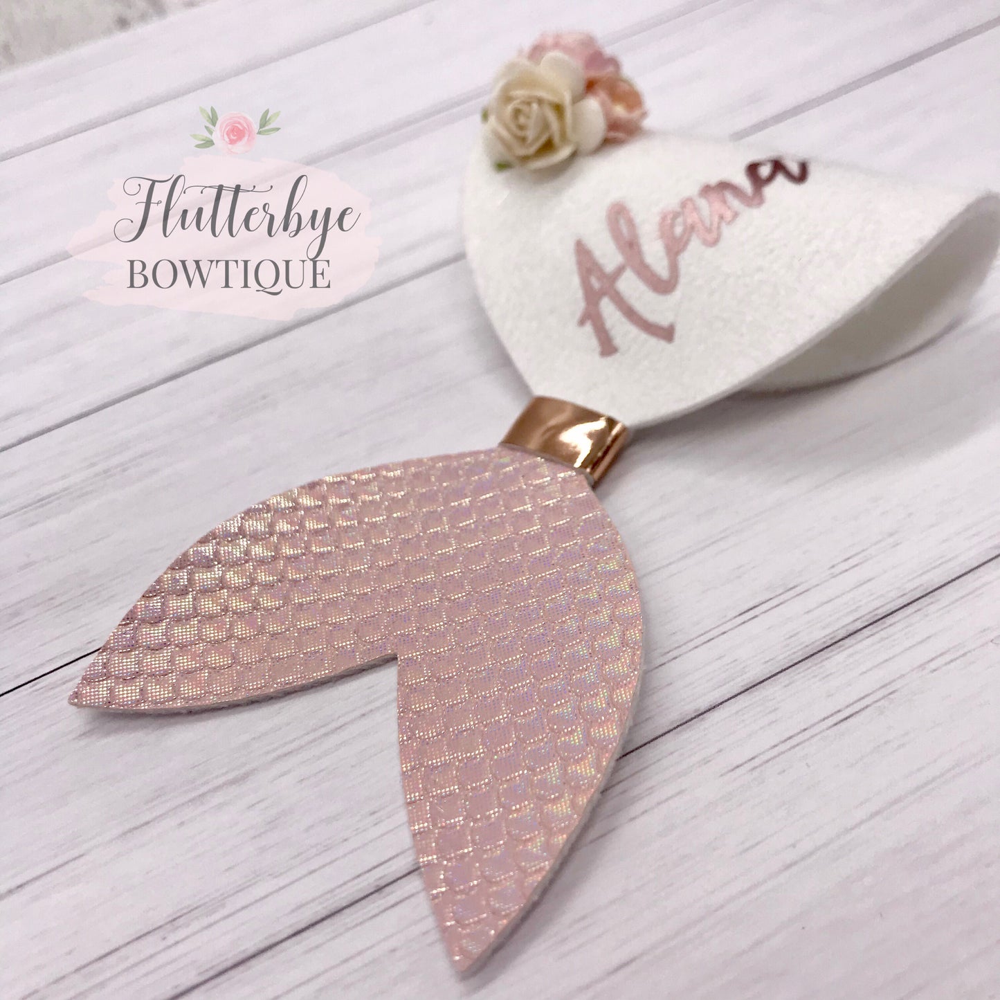 Blush Pink Mermaid Hair Bow - Flutterbye Bowtique