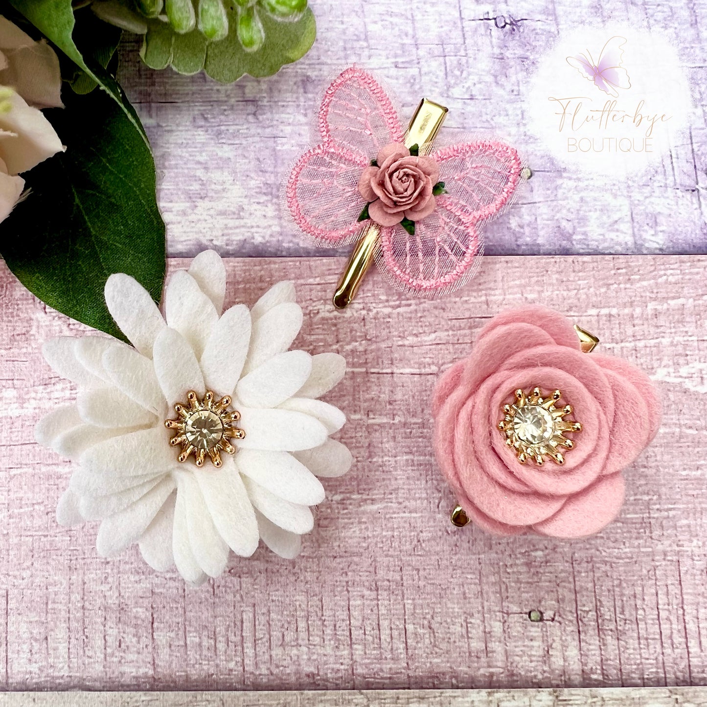 Felt meadow Clip set