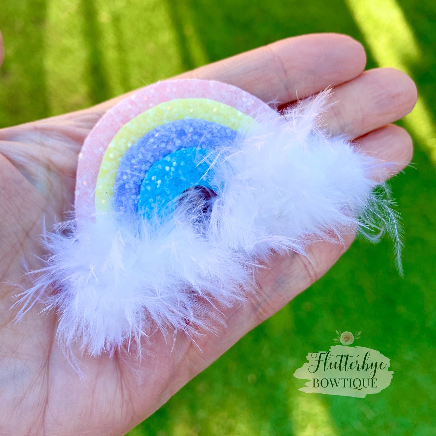 Pastel Rainbow Hair Clip - Flutterbye Bowtique