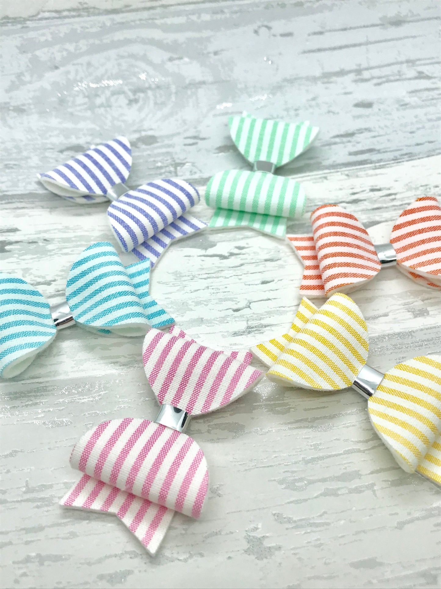 Pastel Candy Stripe Bows - Flutterbye Bowtique