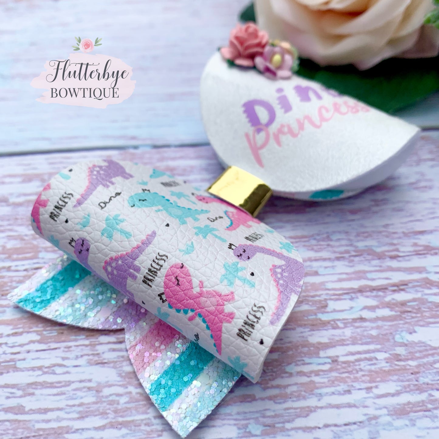 Dino Princess Bow and Badge