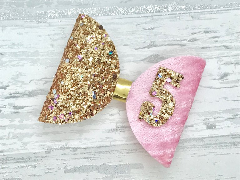 Birthday Bow, Age Bow - Flutterbye Bowtique