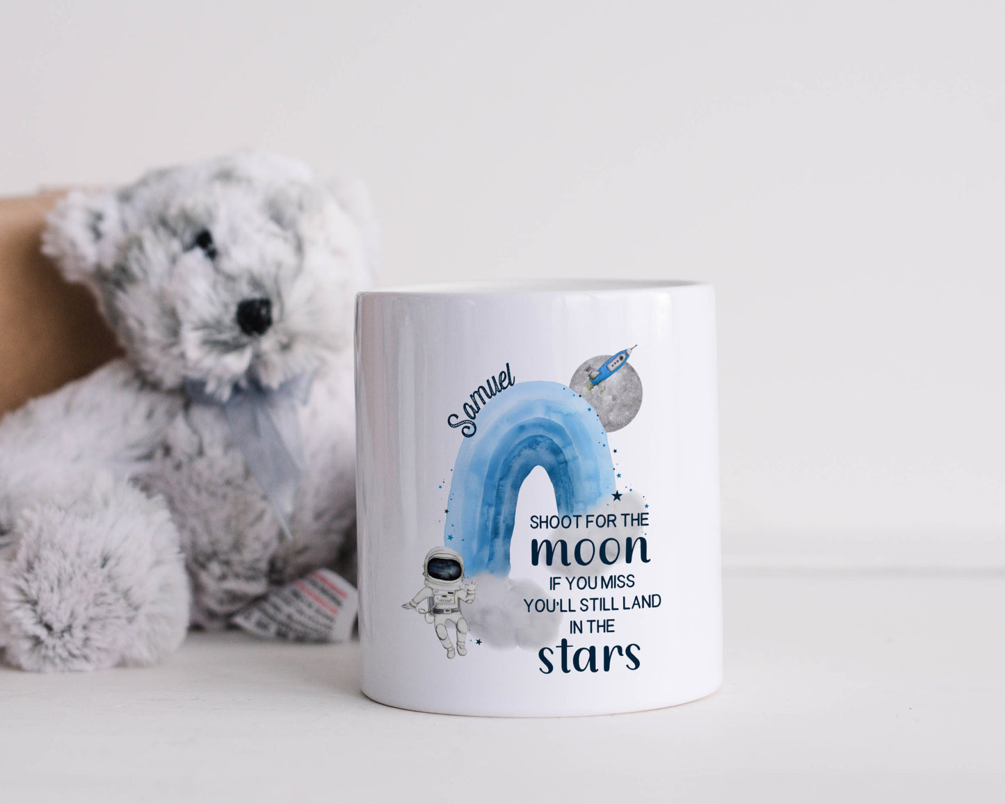 Personalised Spaceman Rainbow Money Box