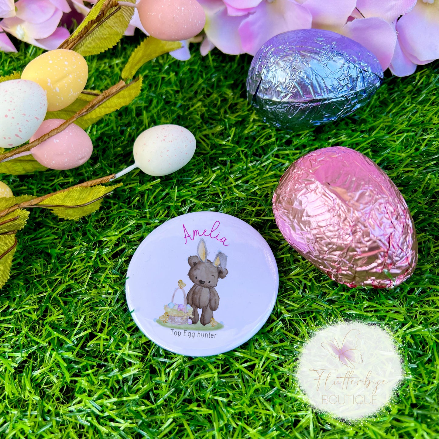 Personalised Top Egg Hunter Easter Badge