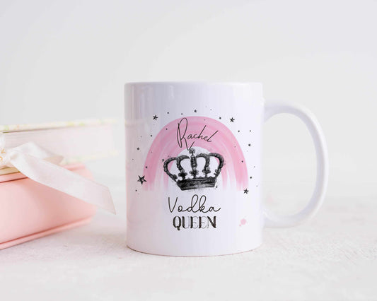 Personalised Vodka Queen Mug, Gin, Wine - Flutterbye Bowtique
