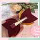 Personalised Burgundy Satin Bow, Gold Glitter Name Bow