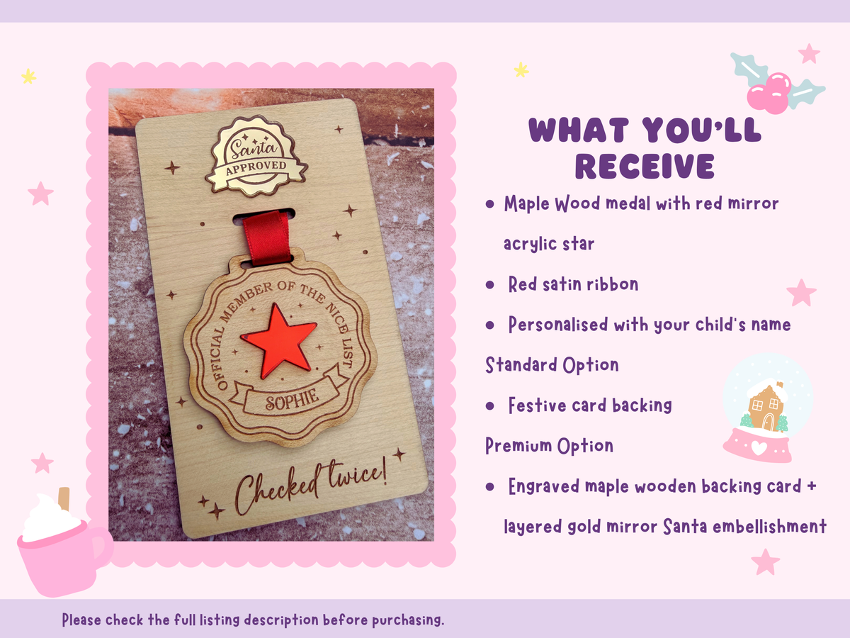 Personalised Nice List Medal | Santa’s Nice List | Christmas Keepsake
